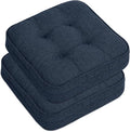 GOFORIT Memory Foam Cushion，Square Seat Cushions for Dining Chairs,Non-Slip Chair Pads with Removable Cover, 16'' x 16'', 2 Pack,Dark Blue by Unknown