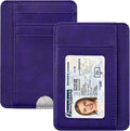 HOTCOOL Card Holder Wallet Front Pocket Minimalist Travel Cute Funny Thin Leather With RFID Blocking Small Credit Card Holder Wallet for Men & Women Girls Organizer Gifts, Lavender Purple by HOTCOOL