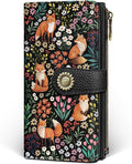 GIANCOMICS Cute Fox Womens Wallet RFID Blocking, Credit Card Holder Bifold | Billfold, Cute Cash Purse, Travel Zipper Coin Pocket, Compact Clutch, PU Leather, ID Window, 11 Card Slots, Ladies Gift Woman by Giancomics