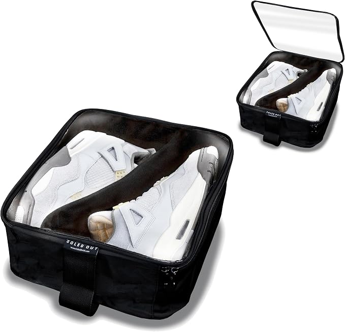SoleGuardian XXL Sneaker Travel Case – U.S. Brand – Clear Waterproof Lid, Adjustable Dividers – Soft Bag Organizer for up to 4 Pairs of Casual, Athletic, Golf & Sports Shoes, Gift for Men & Women (1) - Image 9