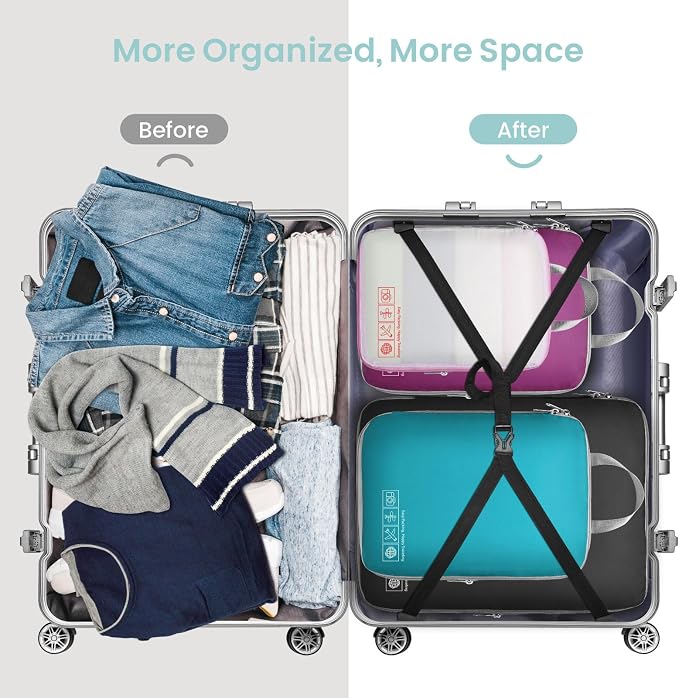 Cambond Compression Packing Cubes for Travel - Luggage Suitcase Organizer | Compression Zip Design for Space-saving, Expandable, Lightweight, Keep Clothes Sorted, Luggage Space Tidy, Carry on Pack Fast - Image 3