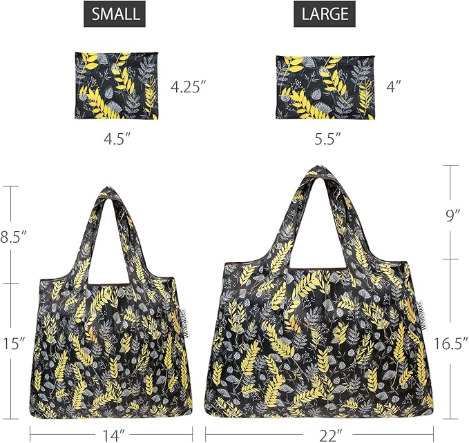 allydrew Large Foldable Tote Nylon Reusable Grocery Bags - Image 2