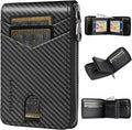 Men’s RFID Blocking Zipper Large Dimensions Wallet with 2 ID Windows - Large Capacity Design, 13 Credit Card Slots by LATKWO