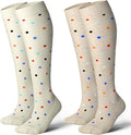 LEVSOX Cotton Compression Socks for Women&Men 20-30mmHg Knee High Cute Support Sock for Nurses Pregnancy Travel by Levsox