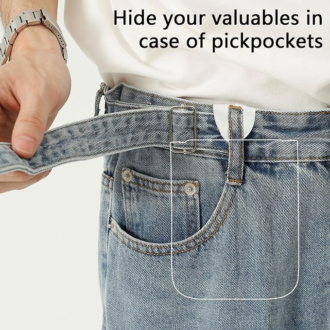 2Pack Travel Wallet with Hidden Safe Pocket, Passport Wallet, Credit Cards and Travel Documents, Money Belt for Travel Women and Men Hidden (White) - Image 4