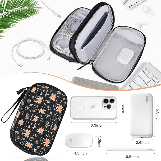 COSHAYSOO Electronics Travel Organizer Tech Bag Charging Cords Case USB Cable Phone Charger Accessory Car Pouch, Practical Trip Gifts for Women Beach Vacation Airplane Cruise Traveling Essentials - Image 5