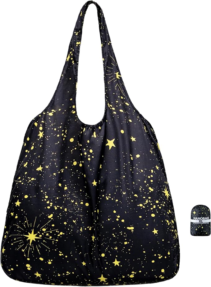 Nanobag XL 25L Tote Foldable Packable Reusable Grocery Shopping Bag | 1.05 oz Premium Portable Collapsible Extra Large Pocket-Sized for Everyday Use, Beach & Travel by Nanobag