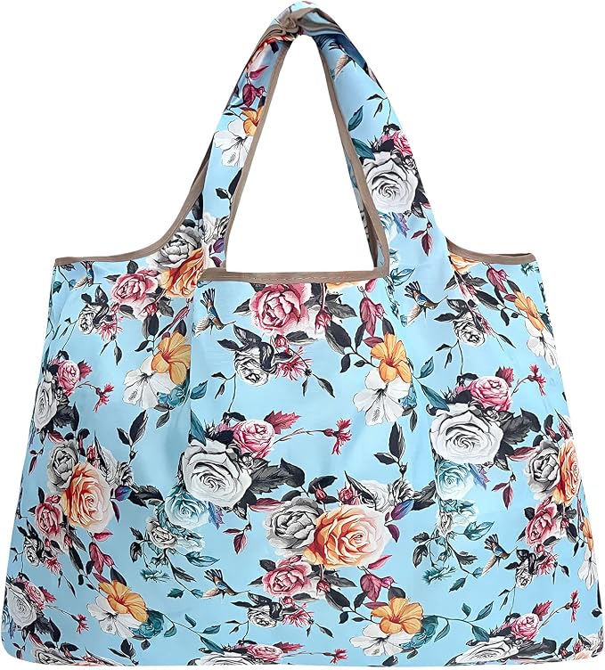 allydrew Large Foldable Tote Nylon Reusable Grocery Bags - Image 3
