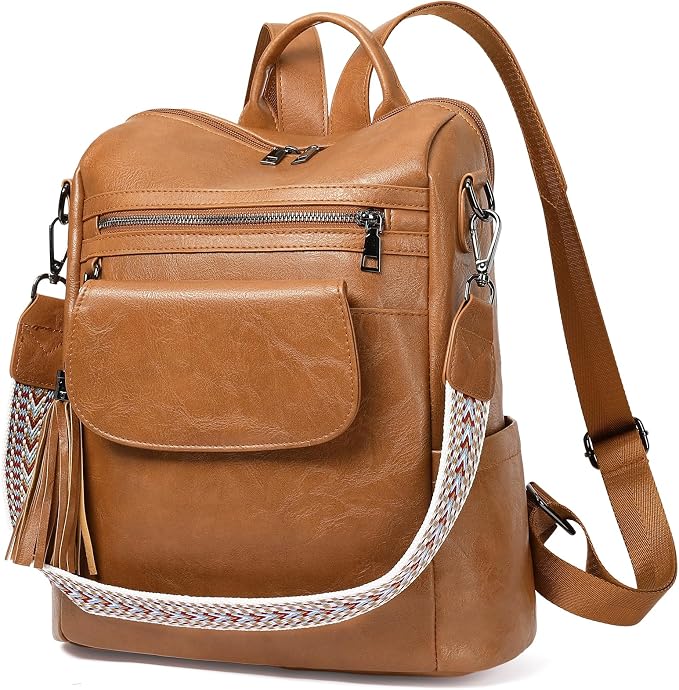 GAEKEAO Backpack Purse for Women PU Leather Anti-theft Backpack Ladies Convertible Large Travel Designer Fashion Shoulder Bag by GAEKEAO
