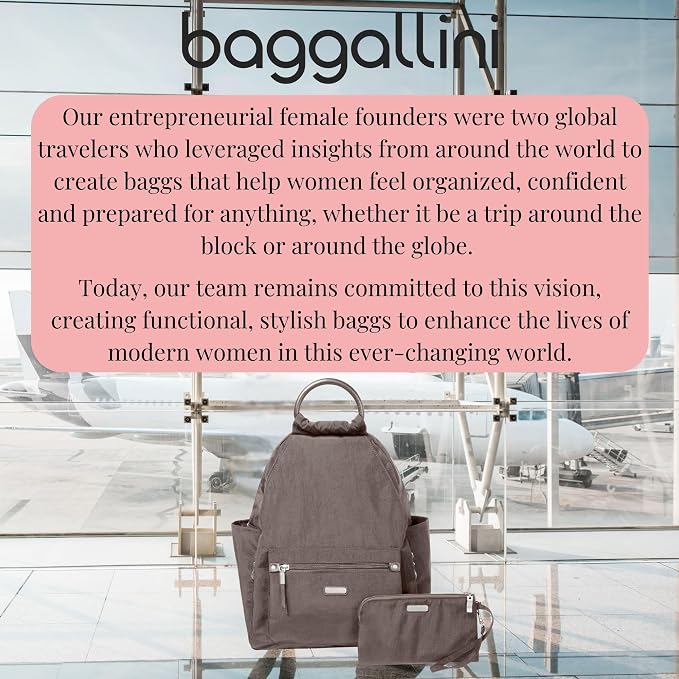 Baggallini womens New Classic Heritage With Rfid Phone Wristlet All Day Backpack, Sterling Shimmer, One Size US - Image 8