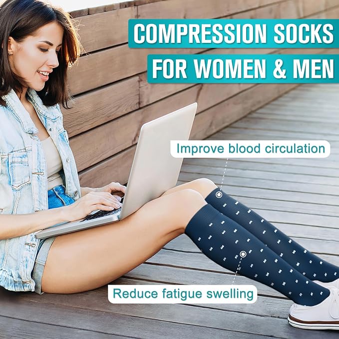 Copper Compression Socks for Women & Men (6 pairs) - Best Support for Nurses, Running, Hiking, Recovery - Image 3