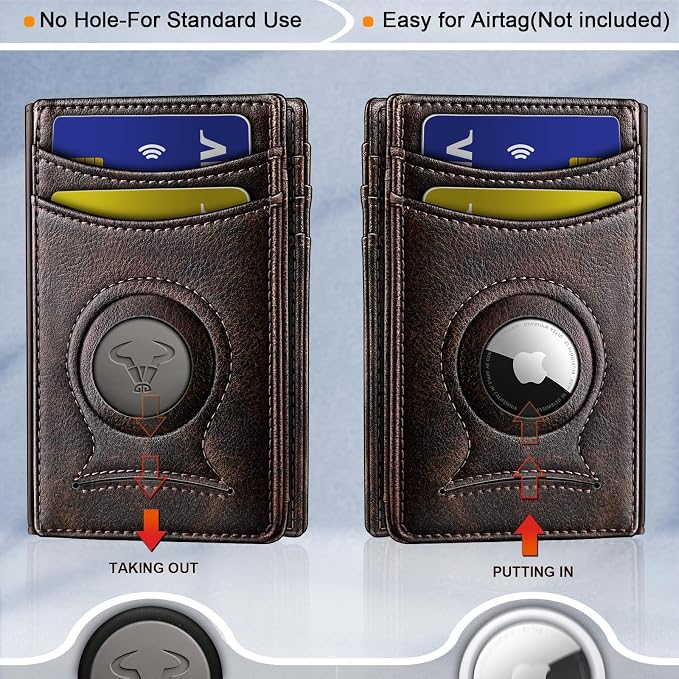 BULLIANT Magnetic Slim Leather Airtag Wallet Money Clip For Men 12Cards | RFID Blocking | Easy Access | Gift Boxed | Pocket Fit - Image 4