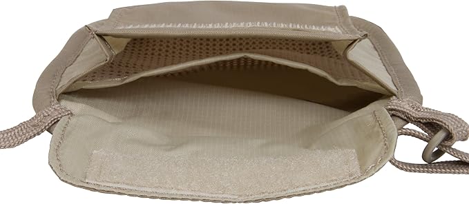 eagle creek RFID Blocker Neck Wallet - Durable and Lightweight Travel Passport and Valuables Organizer with Hook and Loop Closure and Adjustable Neck Strap, Tan - Image 5