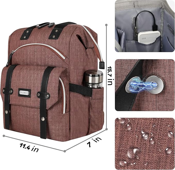 FALANKO Laptop Backpack for Women,Work Doctor Nurse Teacher Travel Backpack for 15.6 Inch Laptop with RFID Anti-theft Water Resistant College Purse Business Computer Bookbag - Image 5