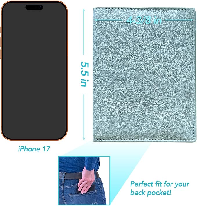 Chambray RFID Genuine Leather Passport Wallet - Image 4