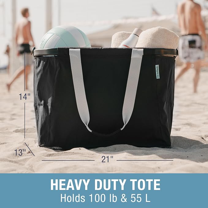 CleverMade Gear Hauler Pro Collapsible Tote Bag, 55L Outdoor Tote | Haul Bulky Gear Without Sagging | Aluminum Frame Holds 100 lb, While Shoulder and Crossbody Straps Offer Flexible Carry - Image 3