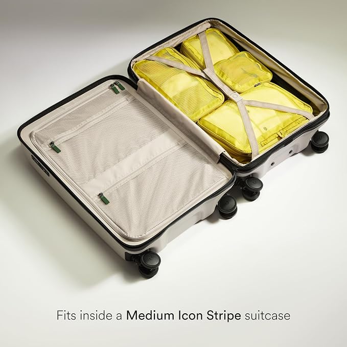 ANTLER - Compression Packing Cubes for Travel, Luggage Organiser for Suitcases or Bags, Travel Accessories, Set of 4, Gorse Yellow - Image 5