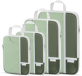 Percover Compression Packing Cubes for Travel, 4-Piece Structured Compression Organizer Set with Label Pockets for Carry-On & Checked Luggage, Green by Unknown