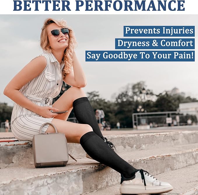 FEYHAY Copper Compression Socks (3 Pairs) 15-20 mmHg Circulation is Best Athletic & Daily for Men & Women, Running, Climbing - Image 3