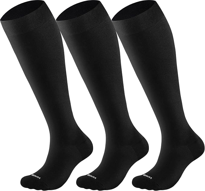 Cotton Compression Socks for Women&Men 15-20mmHg Knee High Cute Support Sock for Nurses, Pregnant Women, Travel by Blicount