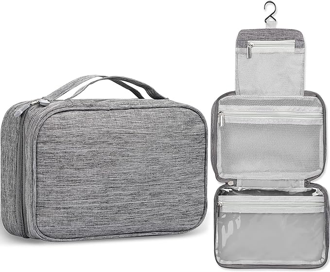 Toiletry Bag for Women Men, Waterproof Hanging Toiletry Bags | Portable Foldable Travel Wash bag, with Hanging Hook, Shaving Bag for Bathroom Shower by Etercycle