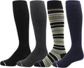 Dr. Motion 4 Pairs Men's Athletic Traveler Graduated Compression Knee High Socks by Dr.+Motion