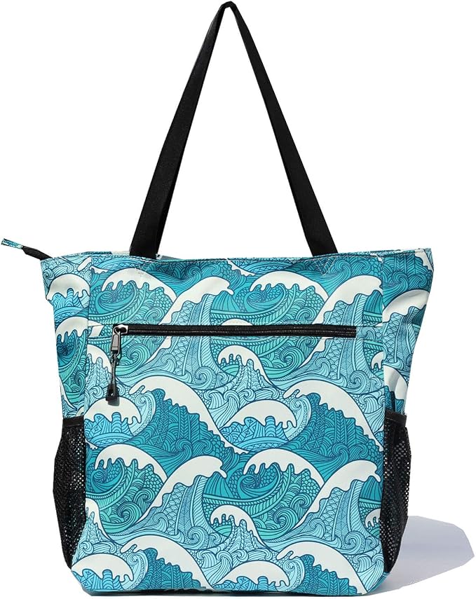 ESVAN Original Floral Water Resistant Large Tote Bag Shoulder Bag for Gym Beach Travel Daily Bags Upgraded - Image 5