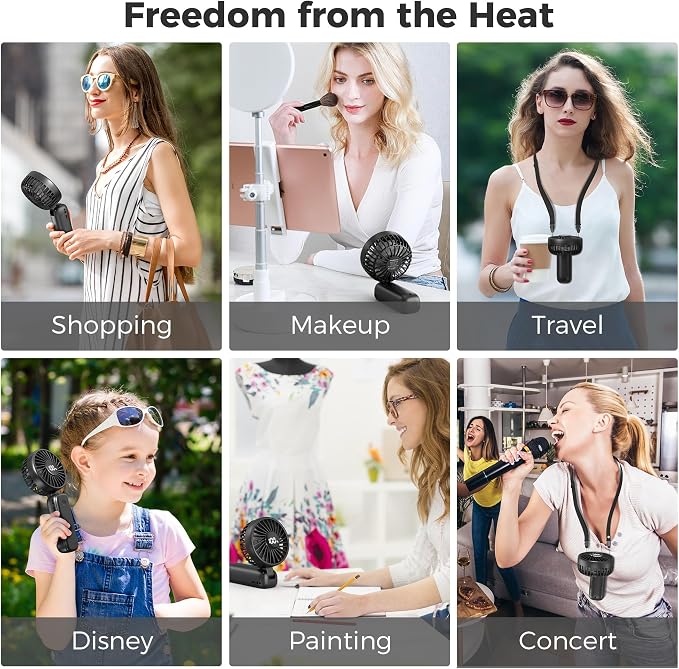 Handheld Fan Foldable, 5000mAh Rechargeable Hand Fans with Powerful Cooling, 4 Speeds, LED Display, Portable Fan for Travel,Concerts,Makeup,Lash,Outdoor Events,Gifts Women - Image 7