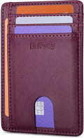 Buffway Slim Minimalist Front Pocket RFID Blocking Leather Wallets for Men and Women - Alaska Purple by Buffway
