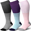 LEVSOX Wide Calf Compression Socks for Women&Men Plus Size 15-20mmHg Knee High Large Support Stockings for Circulation by Levsox