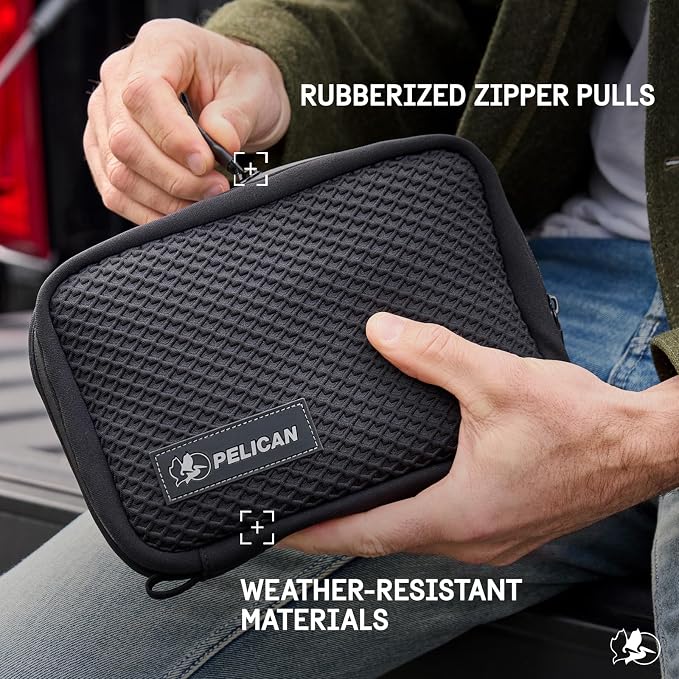 Pelican Electronic Organizer Travel Case w/Hidden AirTag Compartment -Black | Durable Tech Organizer Pouch -Portable Storage Bag w/Multiple Storage Mesh Pockets for Cables, Chargers, Power Bank & AirPods - Image 5