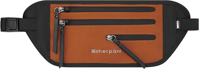 Sherpani Jett, Travel Money Belt, Secure Waist Bag, Slim Passport Holders, Blocking Hidden Wallet Belt Bag, Fanny Pack for Women, Travel Gift, RFID Protection (Morocco) by SHERPANI