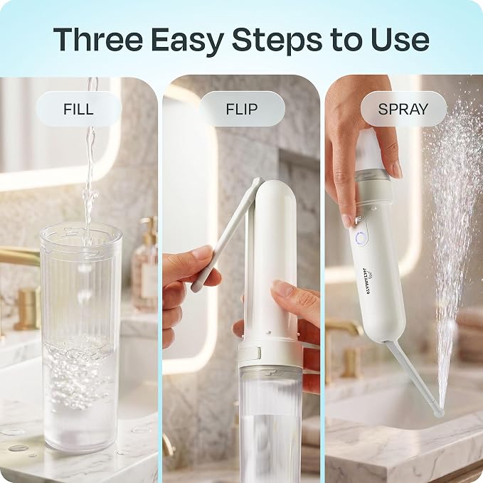 Portable Electric Bidet for Travel - Portable Bidet Rechargeable Handheld Sprayer with 3 High Pressure Modes, USB-C, Adjustable Nozzle & Extra Clean Kit, IPX6 Waterproof Peri Bottle (White) - Image 5