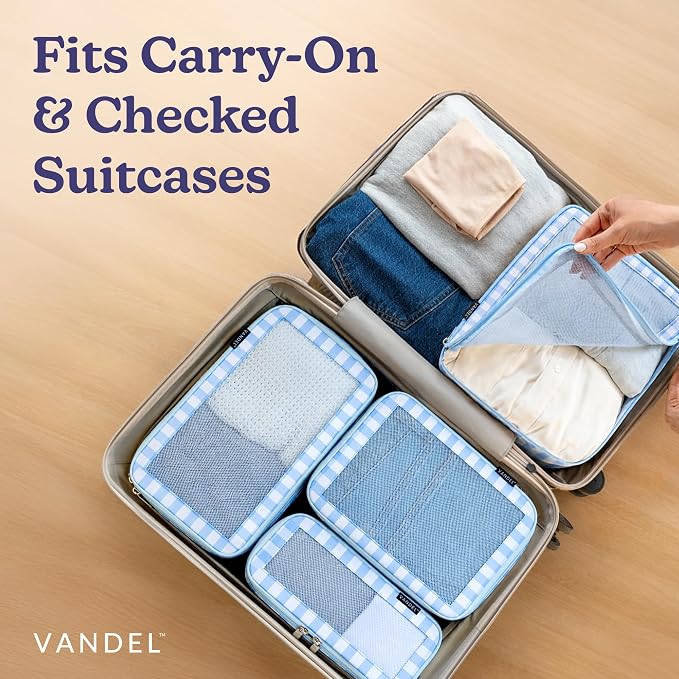 Vandel TSA-Friendly Packing Cubes for Carry On, Mesh Suitcase Organizer Bag | Professional Travel Organizer Bags for Women with Mesh Panel, Small Packing Cubes with Durable Zippers, Luggage Cube Set of 4 - Image 5