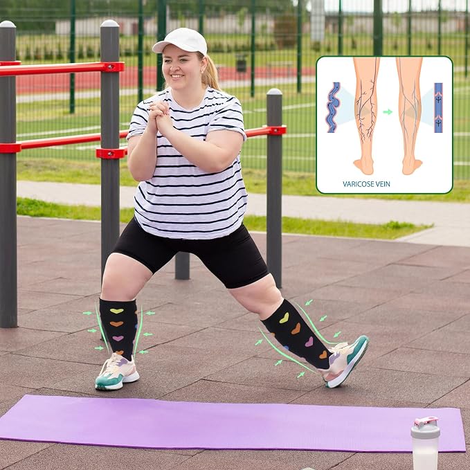 Compression Socks for Women &Men Wide Calf, Plus Size 15-20 mmhg,Knee High,compression stockings - Image 4