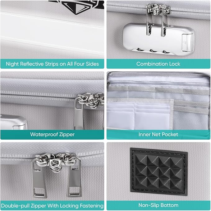 BALEINE Fireproof Document Box with Lock, Portable Fireproof Document Bag Waterproof Fire Proof File Boxes for Documents, File Organizer Box for Important Paperwork (Silver, 12.5''x10.5''x6'') - Image 2