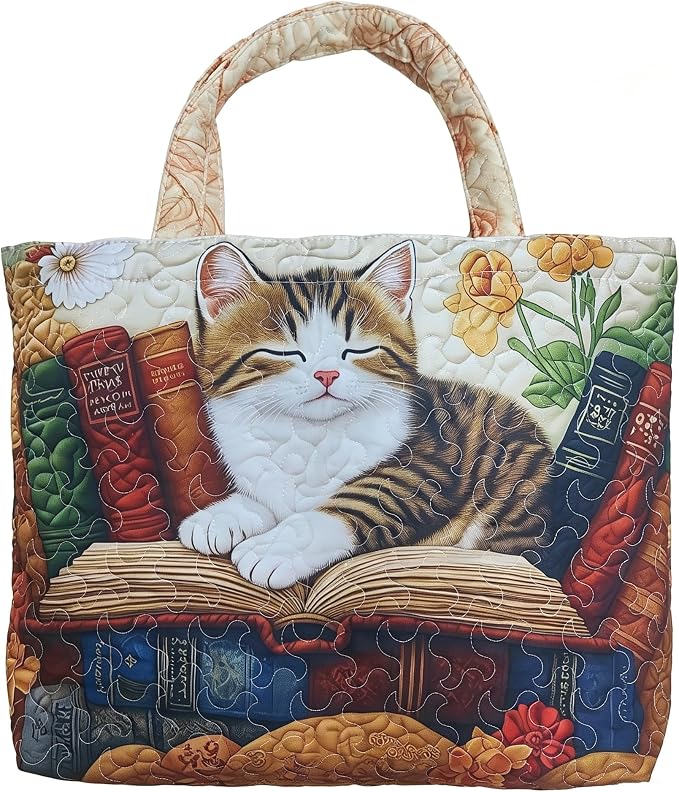 Women's Quilted Tote Bag – Lightweight Large Capacity Foldable for Travel | 20.87" L x 15.75" H - Image 5