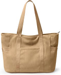 Tote Bag for Women, Casual Hobo Handbags with Compartments | Water Repellent Corduroy Large Capacity Fits 15.6" Laptop Zipper Closure for Travel Work School by Unknown