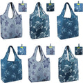 BeeGreen Sea Turtle Reusable Grocery Bags Large Tote Bag With Handles, Bulk Gift Foldable Shopping Bags for Women 6 Pack, Cute Cloth Bag, Heavy Duty, Washable For Beach, Holiday, Travel And Groceries​ by BeeGreen