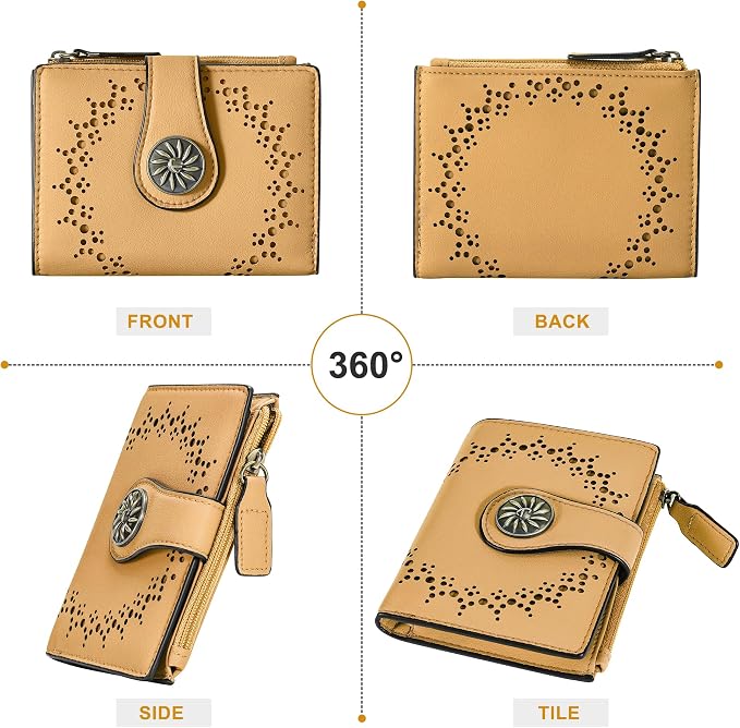 Tipmile Small Wallet for Women Bifold RFID Blocking Card Holder Leather Wallets with Zipper Coin Pocket - Image 9