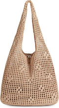 Sightor Crochet Tote Bag, Mesh Beach Bag Knit Summer Hobo Bag for Women | Beach Tote bag Vacation Outfits Aesthetic Boho Bag by Sightor