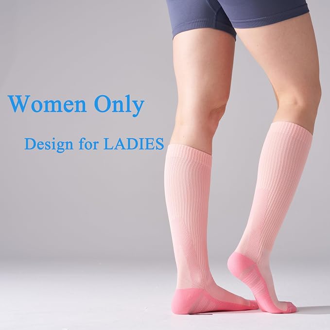 4 Pairs Compression Socks For Women and Men 20-30mmHg Graduated Compression Circulation Support Socks For Travel - Image 6