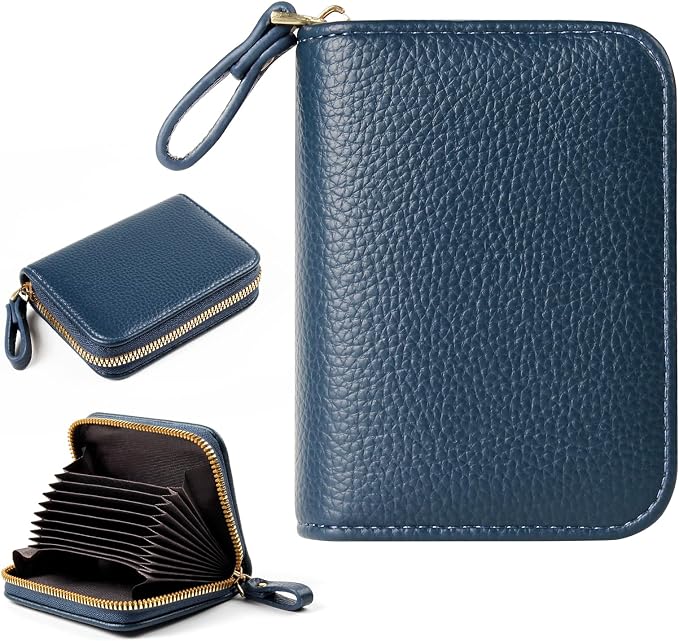 Credit Card Wallet, RFID Card Case Wallet, Zipper Card Cases Holder for Men Women, RFID Blocking, KeyChain Wallet, Compact Size Card Organizer Case for Women by Ecovision