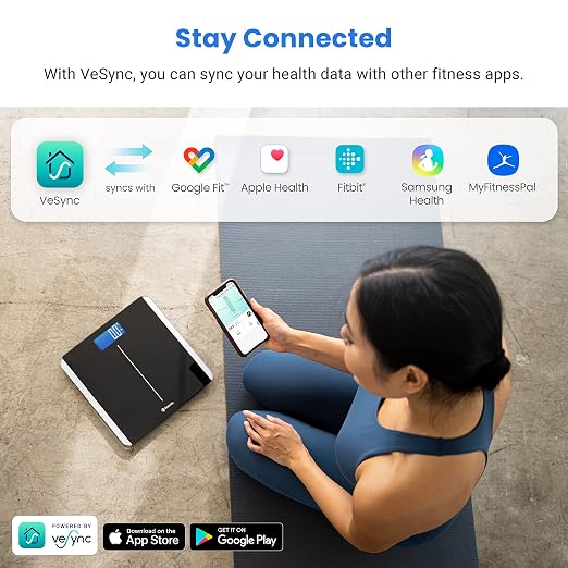 Etekcity Smart Digital Bathroom Scale for Body Weight and BMI, Black | 400 lbs Capacity, Bluetooth VeSync APP Connection, Accurate to 0.1lb/0.05kg, Rounded Corner Design - Image 6