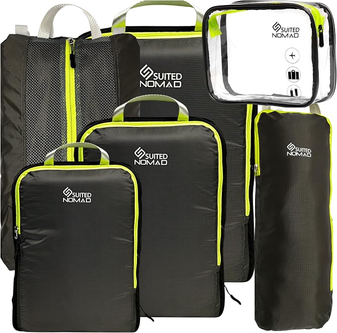 Compression Packing Cubes Set, Suitcase and Backpack Travel Organizer Bags | Ultralight and breatheable material by SUITEDNOMAD
