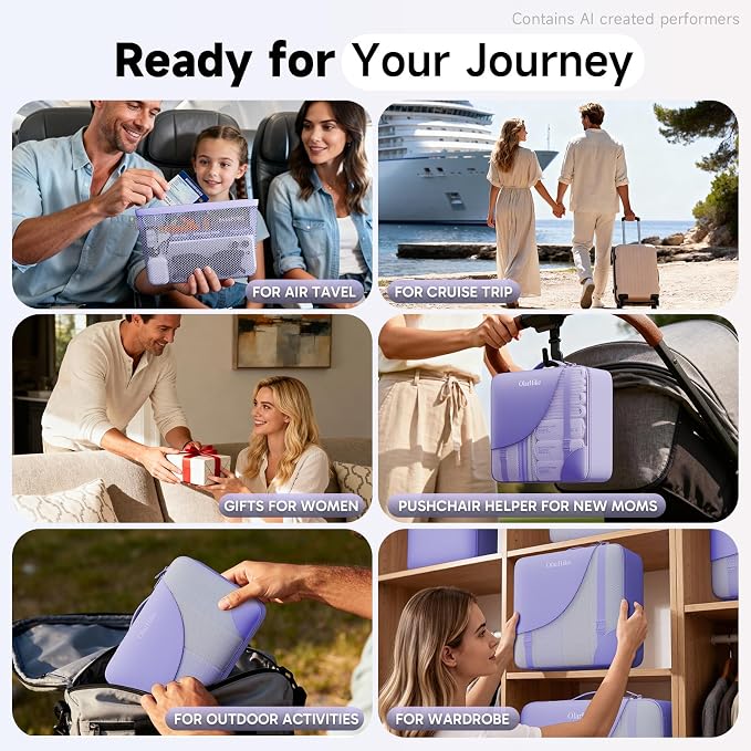 9 Set Packing Cubes for Travel, Gifts for Women Mom,Anti-Tearing Suitcase Organizer,OlarHike Vacation Essentials & Accessories for Cruise Ship - Image 11