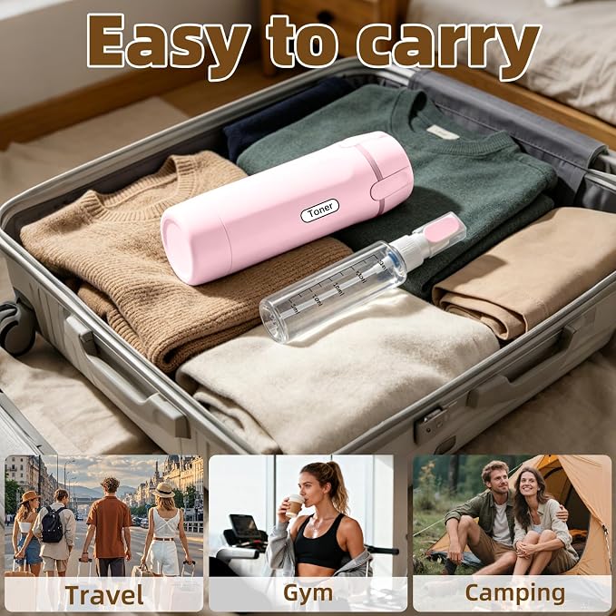 4-in-1 Travel Dispenser Bottle,4 Pack 30ML Travel Bottles for Toiletries, Leak Proof Travel Size Containers (Pink) - Image 6