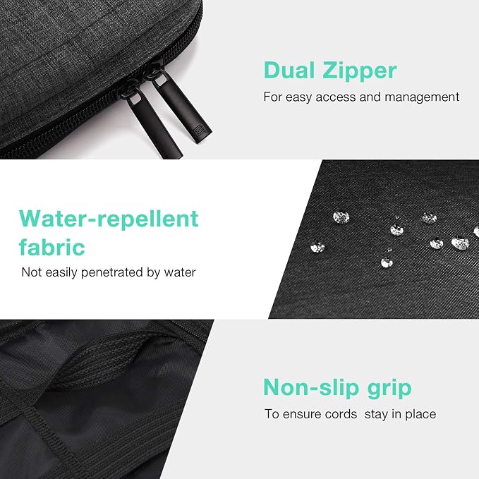 BAGSMART Travel Electronics Organizer, Phone SD Card, Men Women, Black | Travel Cord Organizer, For Travel Essentials, Cable Organizer for Phone & SD Card, For Men & Women - Image 5