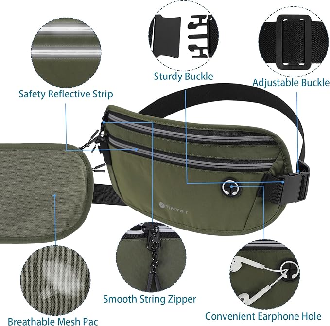 Slim Running Belt for Women Men Runners Fanny Packs With Phone Holder Hidden Pockets Exercise Waist Bag for Marathon Workout - Image 5