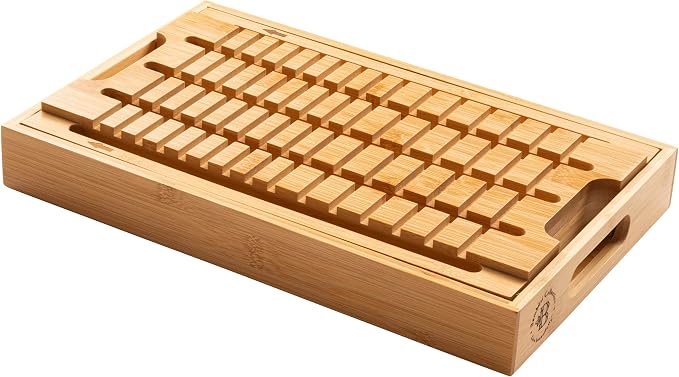 Bambüsi Bread Slicer for Homemade Bread - Upgraded Adjustable Bamboo Bread Cutter Board, Foldable Slicing Guide with Crumb Tray for Sourdough, Artisan Loaves, Bagels, Cakes, Bakery Kitchen Gadget Gift - Image 7